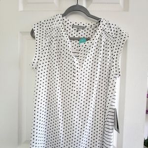 NWT Cap-Sleeve Polka Dot Top